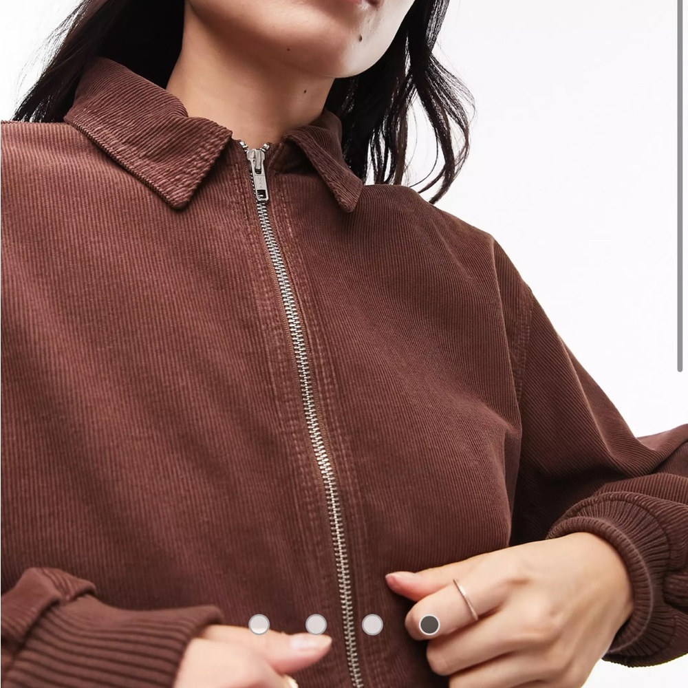 Topshop Oversized Corduroy Bomber Jacket